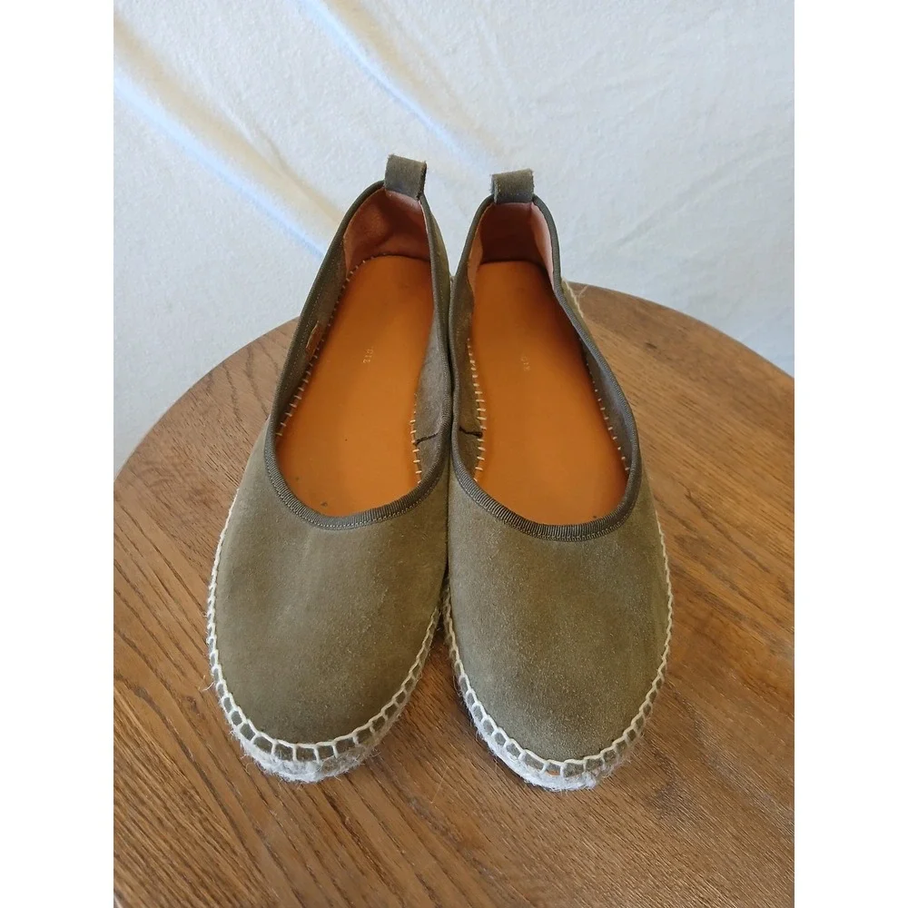 Anthropologie espadrilles Suede Olive‎ Green Size 41